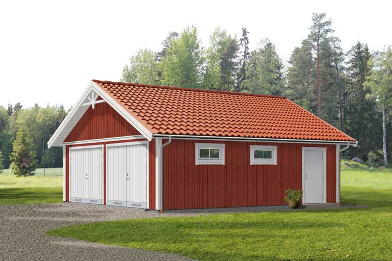 Floods Trävaru tvåbilsgarage